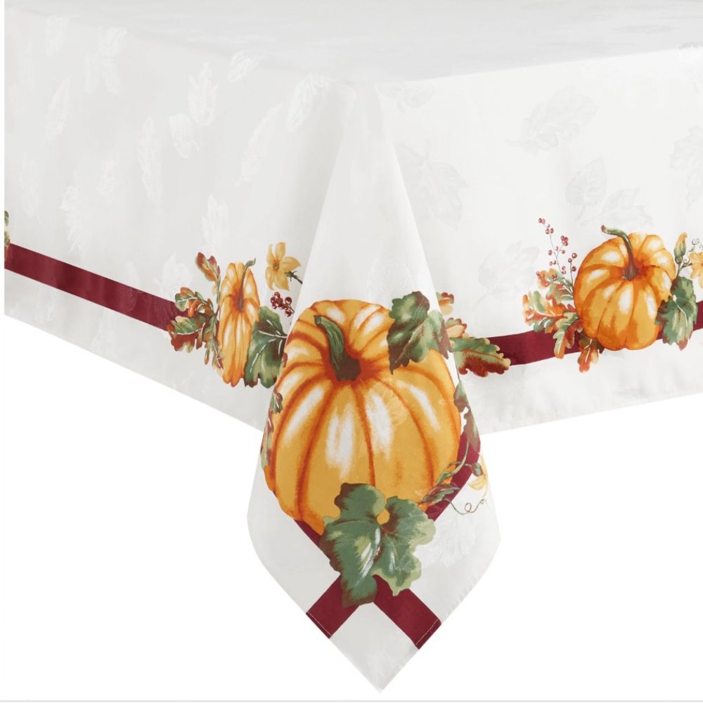 Pumpkin Border 60-Inch x 120-Inch Oblong Tablecloth